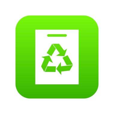 Geri dönüşüm simgesini dijital yeşil