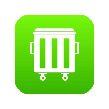 Metal çöp tenekesi simgesini dijital yeşil