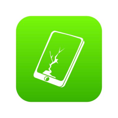 Ekran smartphone yeşil simge vektör çatlamak