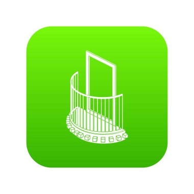 Bir kapı balkon yeşil simge vektör