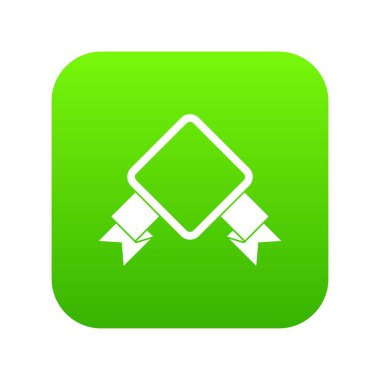 Kurdele simgesi dijital yeşil ile rozet