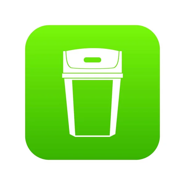 Gran basura icono digital verde — Vector de stock