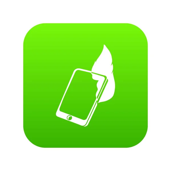 Пожежний значок смартфона зелений вектор — стоковий вектор