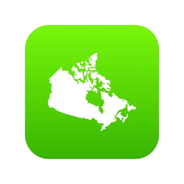 Canadá mapa ícone digital verde — Vetor de Stock