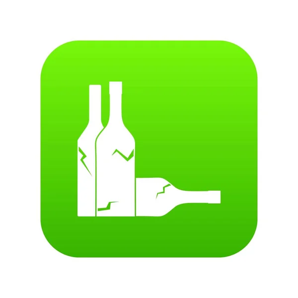 Ícone de garrafas verde digital — Vetor de Stock