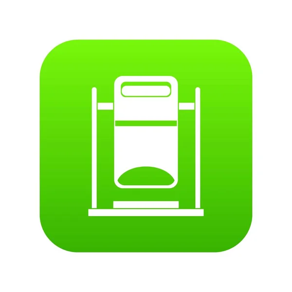 Swinging prullenbak pictogram digitale groen — Stockvector