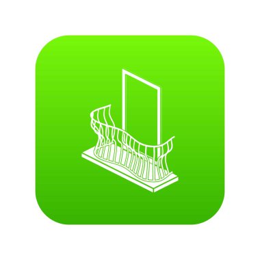 Şık balkon yeşil simge vektör