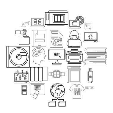 Bölüm Icons set, anahat stili