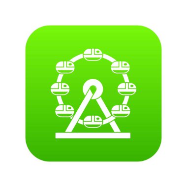 Dev dönme dolap simgesi dijital yeşil