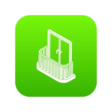 Modern balkon yeşil simge vektör