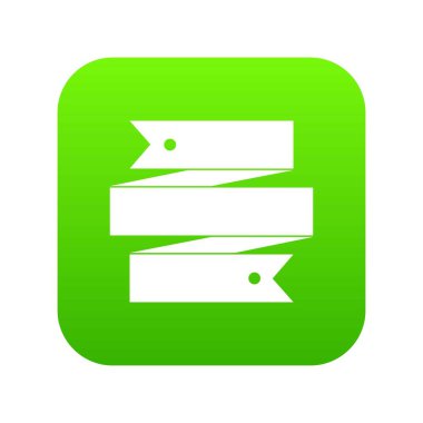 Şerit afiş simgesi dijital yeşil