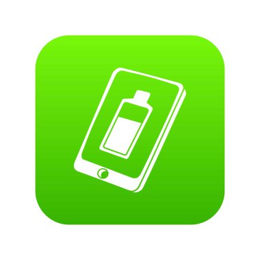 Pil şarj Smartphone yeşil simge vektör