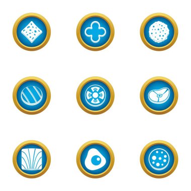 Sandviç madde simgeleri ayarla, stil düz