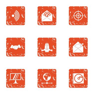 Önemli bilgiler simgeler kümesi, grunge tarzı