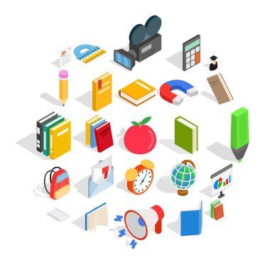 Yolu Icons set, izometrik stili