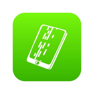 Ölü pixel smartphone yeşil simge vektör