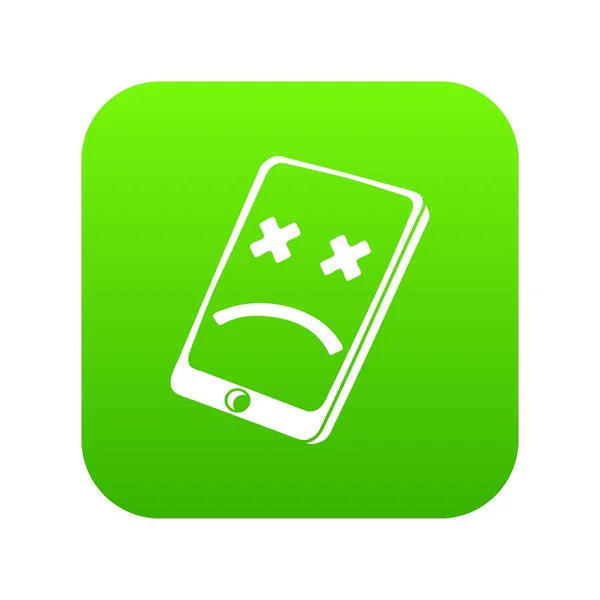 Vecteur vert icône smartphone mort — Image vectorielle
