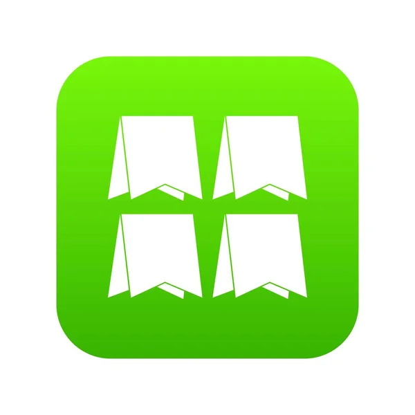 Pennants icona digitale verde — Vettoriale Stock