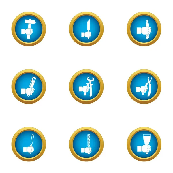 Conjunto de ícones de rotina Workaday, estilo plano —  Vetores de Stock