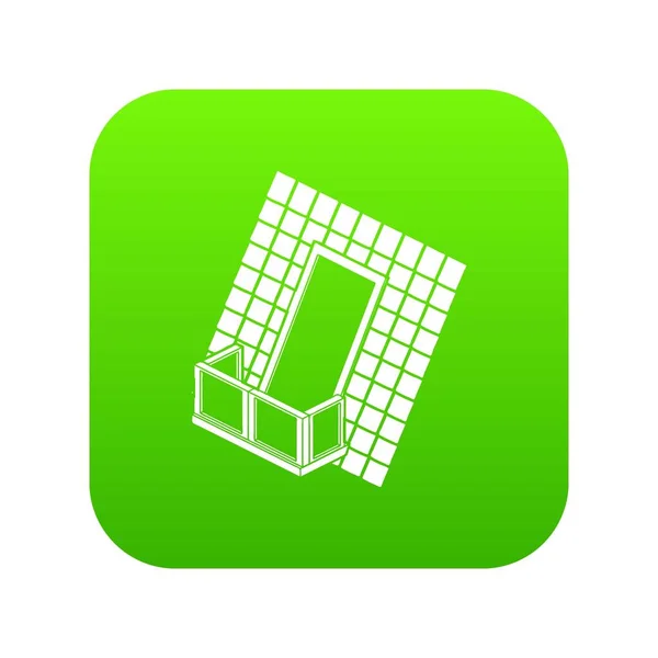 Balkon onder dak pictogram groen vector — Stockvector