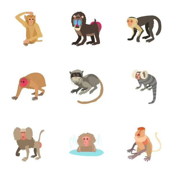 Jacko icons set, cartoon stil — Stockvektor