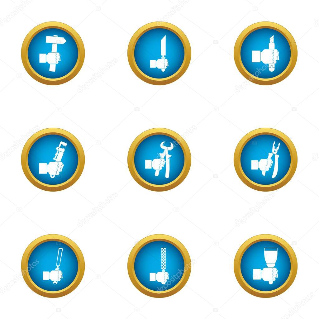 Workaday routine icons set, flat style