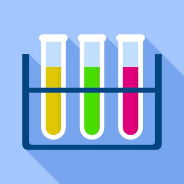 Test tüpü standı simgesi, düz stil