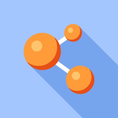 Turuncu molekül simgesi, düz stil
