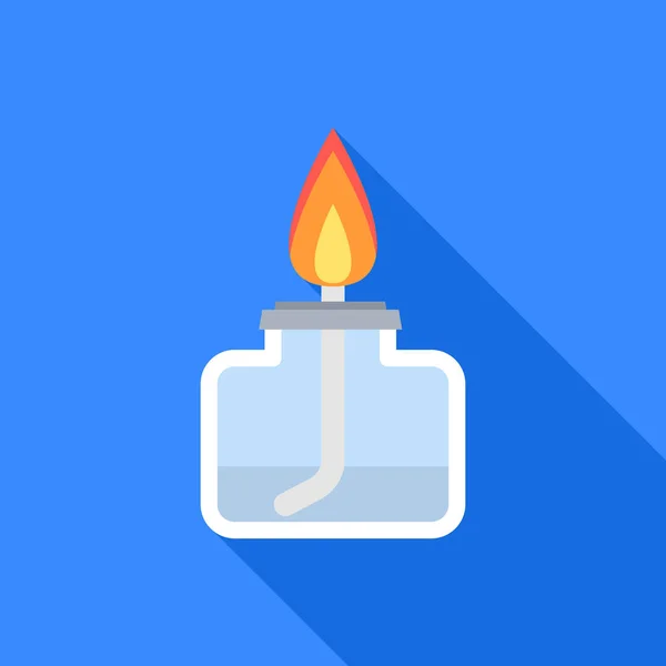 Lab burner icon, flat style — Stock Vector