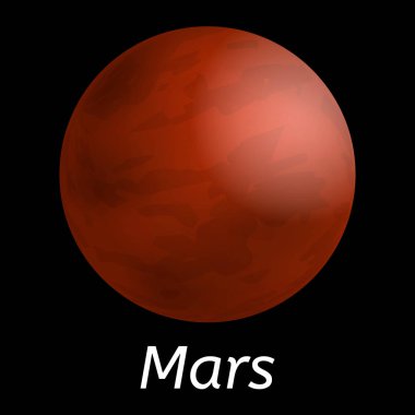 Mars gezegeni simgesi, gerçekçi