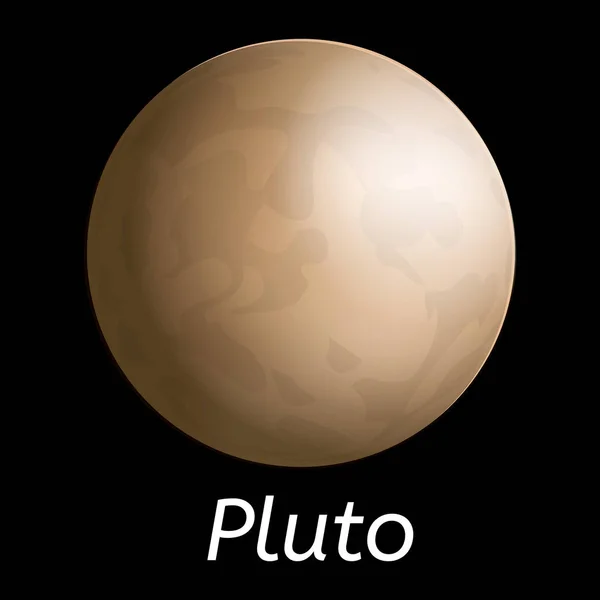 Pluto Planet Symbol, realistischer Stil — Stockvektor