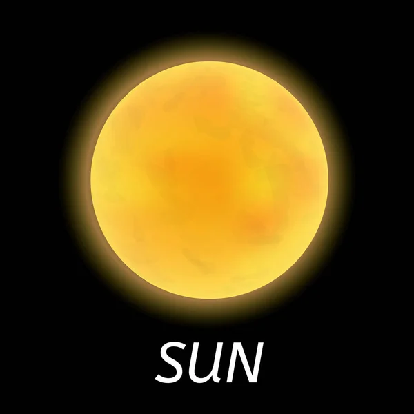 Ruimte zon pictogram, realistische stijl — Stockvector