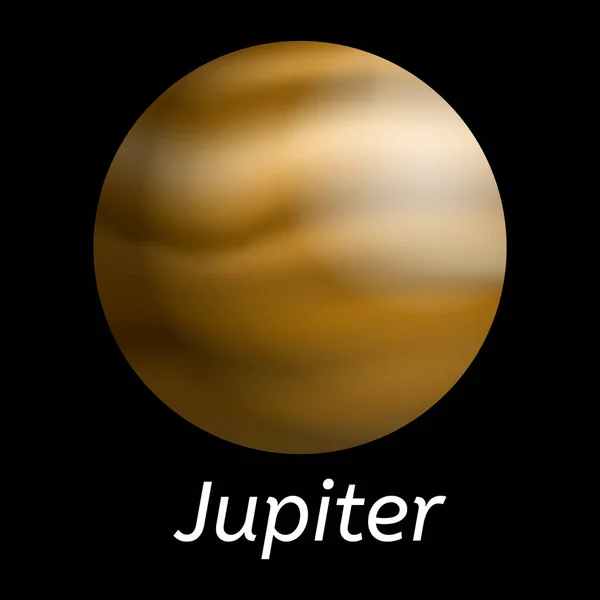 木星行星图标, 现实主义风格 — 图库矢量图片