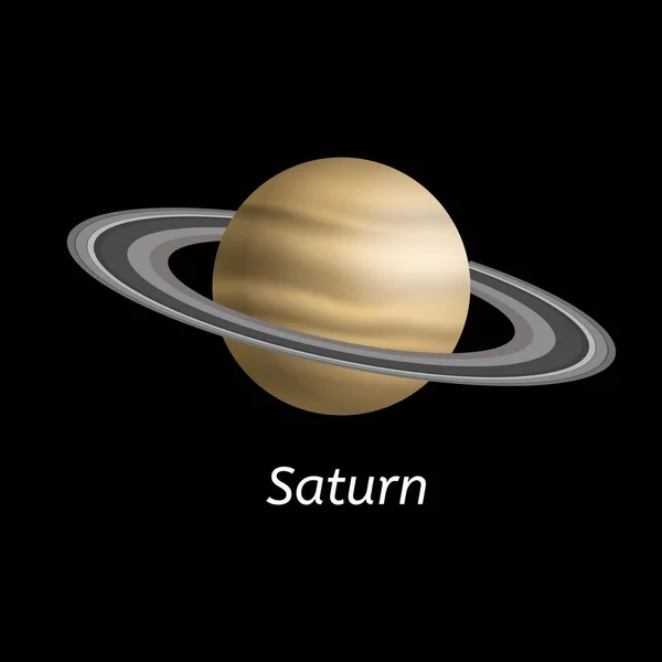 Иконка планеты Сатурн, реалистичный стиль — стоковый вектор