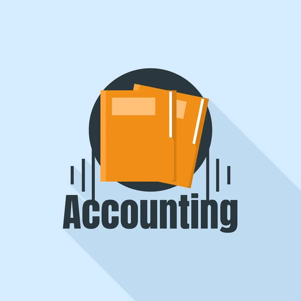 Accounting folder logo, flat style — Stock Vector