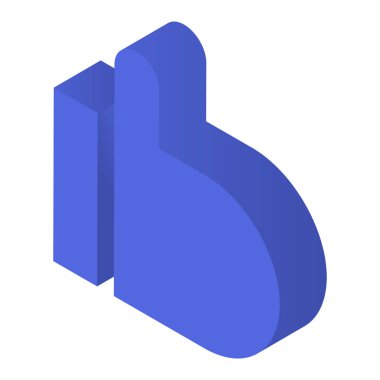 Başparmak yukarı simgesi, izometrik stili