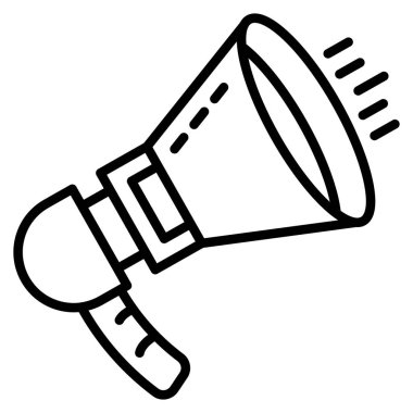 Gürültü megafon simgesi, anahat stili