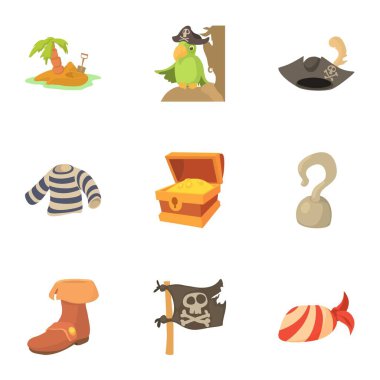 Soyguncu Icons set, karikatür tarzı