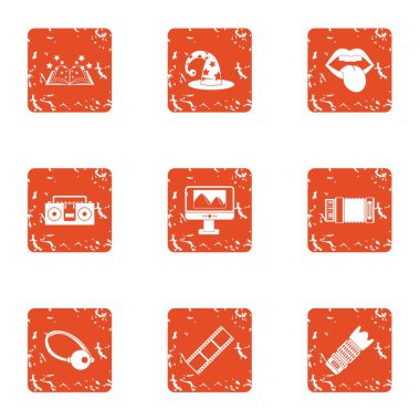 Büyü Icons set, grunge tarzı