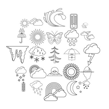 Ortam Icons set, anahat stili