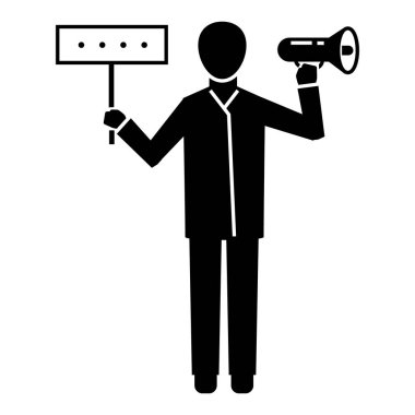 Adam el hoparlör simgesi, basit tarzı