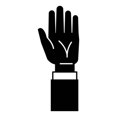 İşadamı eller simgesini, basit tarzı yukarıda