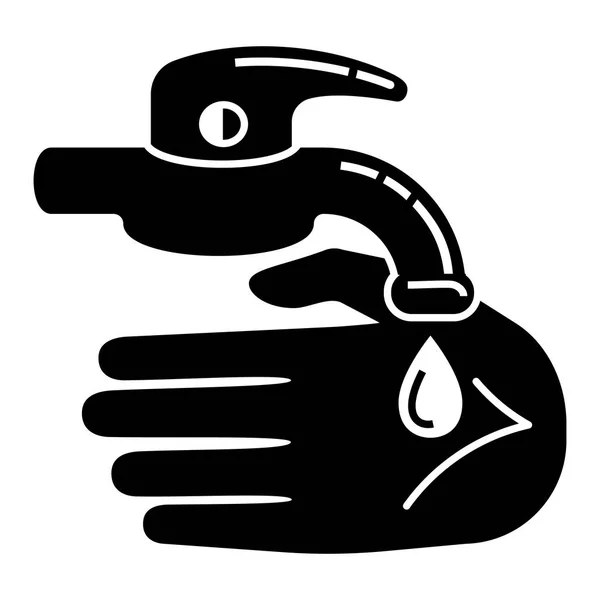 Hand Wasserhahn-Symbol, einfacher Stil — Stockvektor