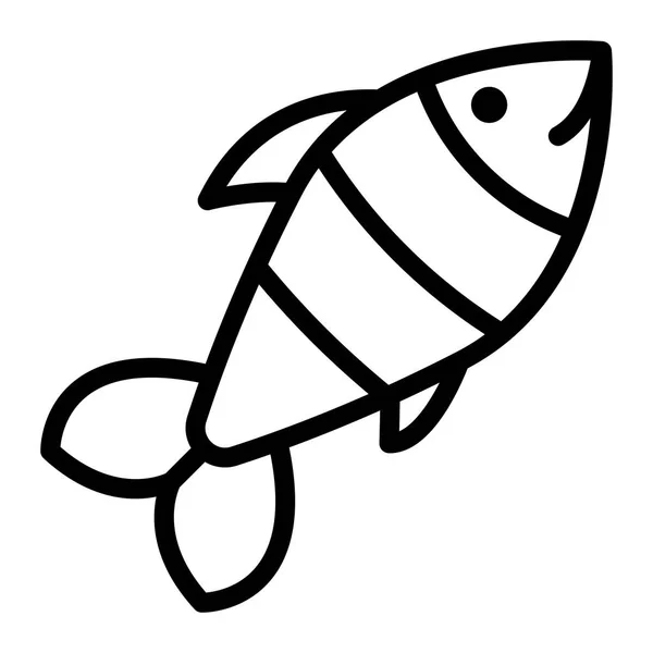 Sea fish icon, outline style — Stock Vector