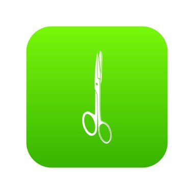 Tıbbi makas yeşil simge vektör