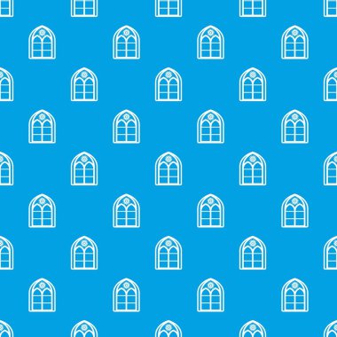 Oryantal pencere çerçeve desen vektör kesintisiz mavi