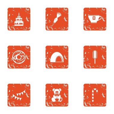 Kutlama yemeği simgeler kümesi, grunge tarzı