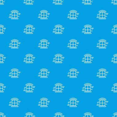 Küçük bir pencere çerçeve desen vektör kesintisiz mavi
