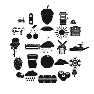 Sulama Icons set, basit tarzı