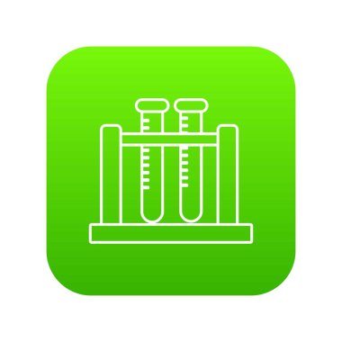 Tıbbi test tüpleri yeşil simge vektör